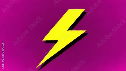 Yellow Lightning Bolt Purple BG.