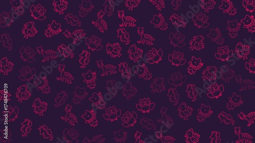 Doodle animal outlines of owls, zebras, and seahorses. Suitable for natureinspired designs, childrens products, and educational materials.