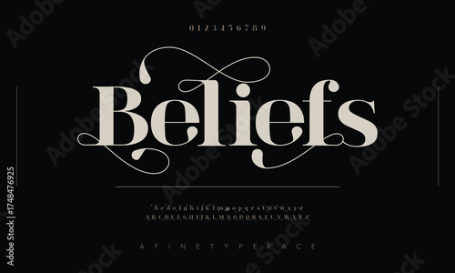 Elegant Font, aesthetic, Uppercase Lowercase and Number. wedding font, Classic Lettering Minimal Fashion Designs. Typography modern serif fonts regular decorative vintage concept. vector illustration 