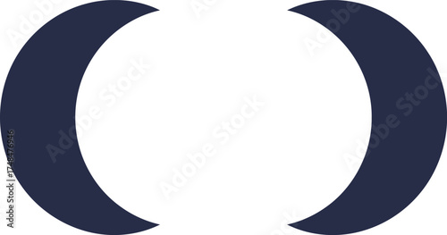 Elegant crescent moon vector graphic ideal for celestial designs and nighttime themes