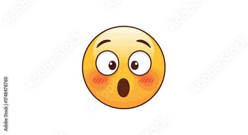 Surprised Yellow Emoji Face with Wide Eyes and Open Mouth.