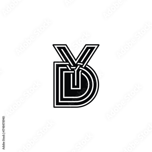 Unique YD Monogram Alphabet Logo for Modern Companies
