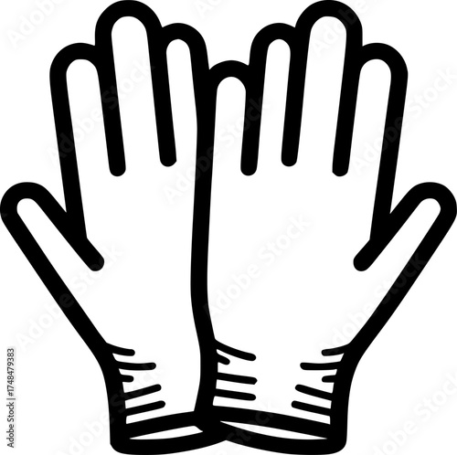 Disposable latex gloves. sign, symbol, vector, art