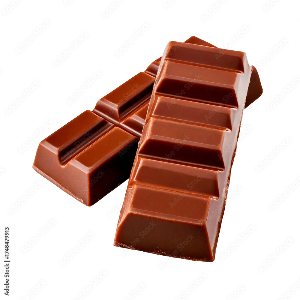 Fototapeta premium milk chocolate bar on transparent background
