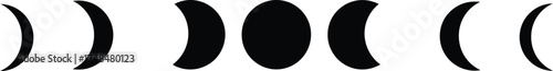 Phases of the moon vector illustration scalable eps icon for celestial and cosmic designs