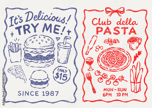 Vector set of vintage labels and badges for food and wine menu design with a premium retro sticker and stamp collection