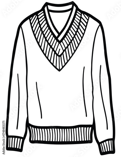 Vector illustration of sweater and white shirt clothing fashion isolated