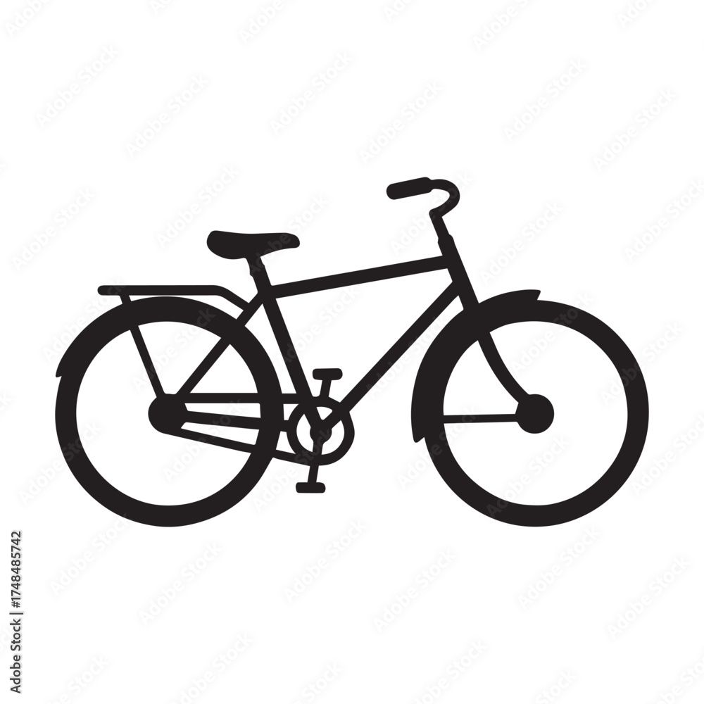 Fototapeta premium Illustration of a bicycle isolated on white background, a classic mode of transportation