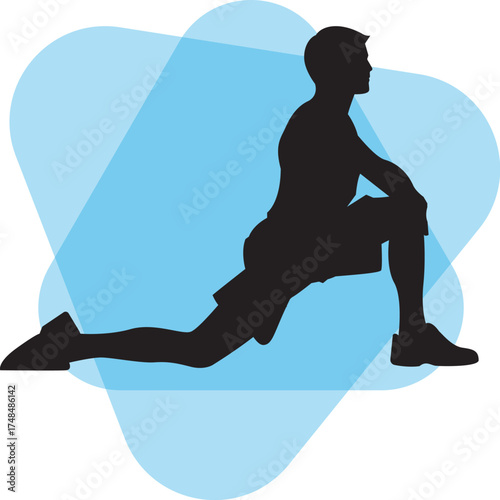 silhouette of a man doing yoga exercise