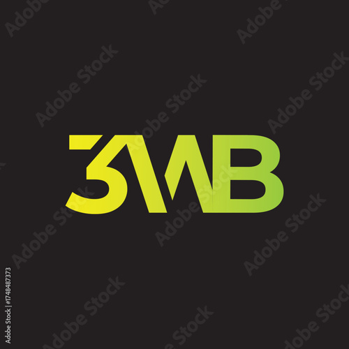 Minimal abstract letter WB logo.