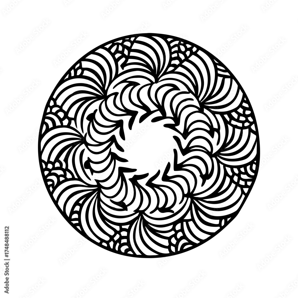 Φωτογραφία Circular floral pattern with swirling petal shapes