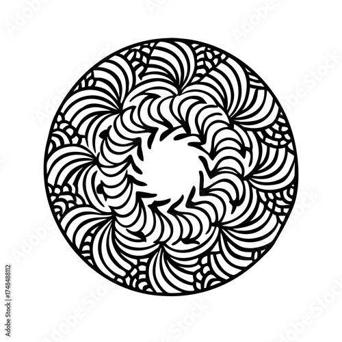 Photos Circular floral pattern with swirling petal shapes