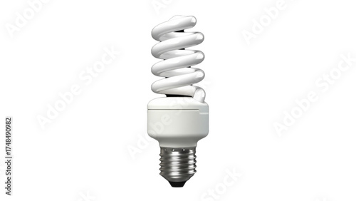 Energy saving compact fluorescent light bulb isolated on transparent background
