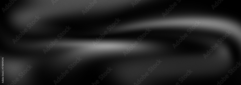 Fototapeta premium Dark black white grainy gradient background with textured noise surface, minimal abstract background wallpaper design wide cover