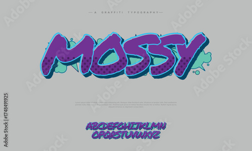 Gritty Graffiti Font Bold 3D Urban Street Art Typography Vector