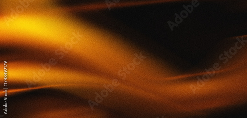Dynamic orange black grainy retro music party poster background with glowing abstract texture design