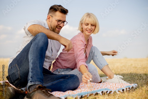 Couple enjoys a sunny after...
