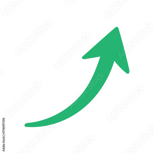 Ascending Arrow: A dynamic upward-pointing arrow symbolizes progress, growth, and forward movement. It suggests ambition and development in a simplistic way