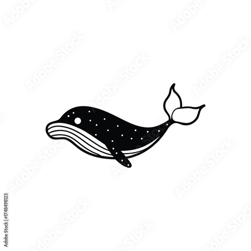 Whale With Spouting Blowhole And Massive Body Vector