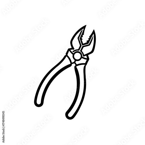 Illustration of a pair of pliers silhouette