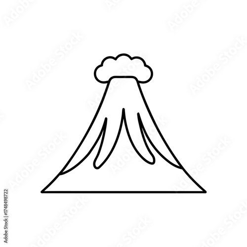 Simple outline drawing of volcano silhouette