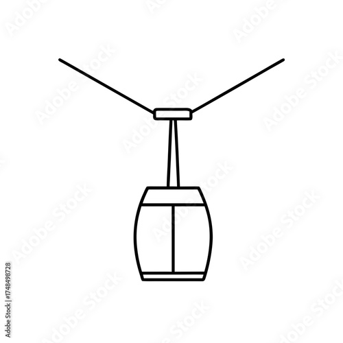 Simple drawing of a gondola lift silhouette