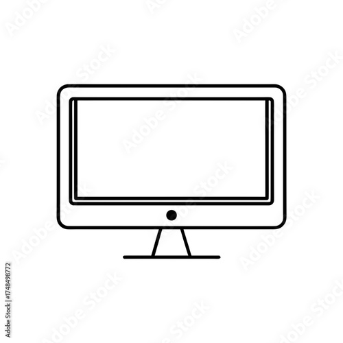 Outline drawing of a computer lcd silhouette