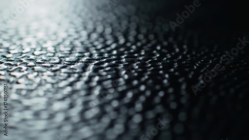 Abstract close-up of a dark, bumpy textured surface with selective focus and dramatic lighting.