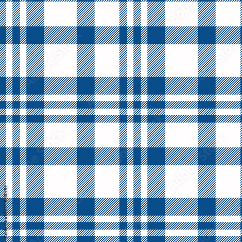 Repeating patern plaid.Seamless blue,white color check pattern.Checkered design for prints. Repeated tartan fabric.Vector scottish fabriс. Ekose texture. Madras flannel. Checker line. Stripe gingham