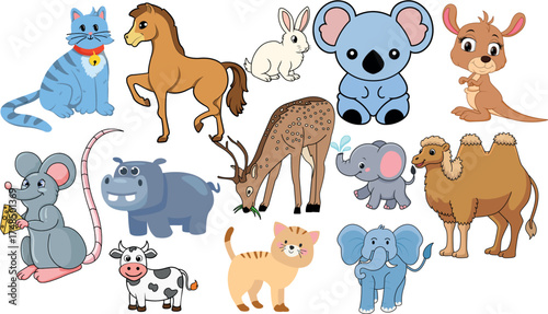 set of funny animals