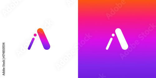 Abstract Gradient IA Logo Symbol  Modern Branding Design