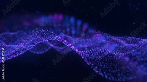 Neon Particle Light Waves – Elegant Sci-Fi Flowing Streaks in Futuristic 4K Motion Background, Glowing Abstract Energy Animation