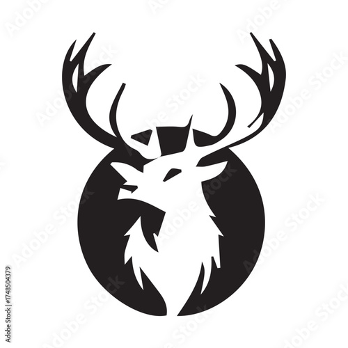 2d elk animal logo with white background
