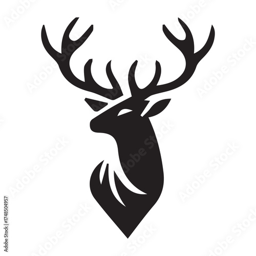 2d elk animal logo with white background