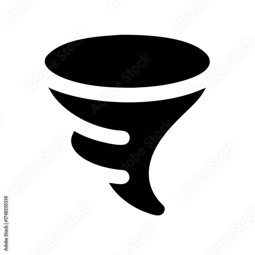 Illustration of a tornado, a violent rotating column of air