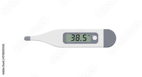 Digital Electronic Thermometer Displaying Elevated Body Temperature for Health Monitoring, Fever Detection, and Illness Assessment in Medical and Home Settings