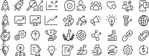 succes related icons set with various symbols