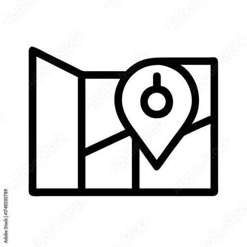 Vector art of a location icon on a map, , representing navigation and travel a symbol of finding your way and exploring new places