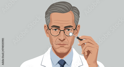 Dentist Examining a Patient's Mouth with a Dental Mirror Healthcare & Oral Hygiene Concept