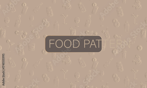Food pattern design, Food box pattern vector design template, Food line icons pattern design, Food pattern  image 