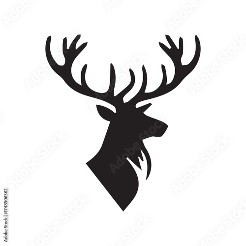 2d elk animal logo with white background