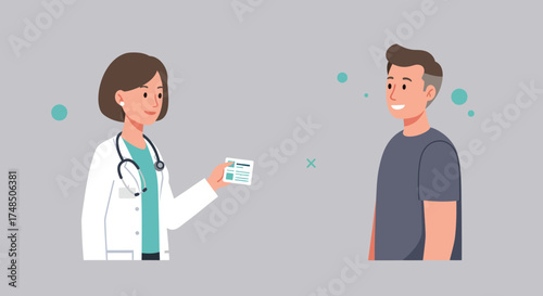 Doctor handing a patient a medical record