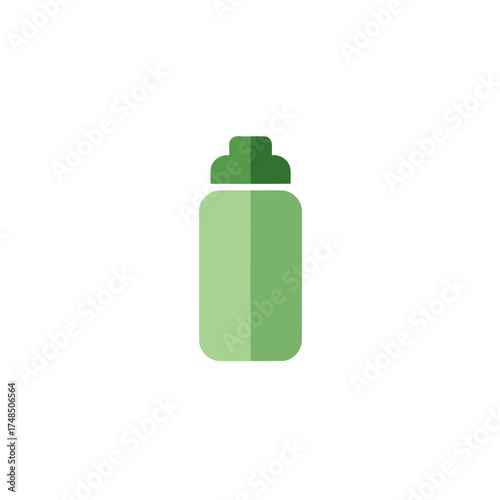Minimalist Flat Design Green Spray Bottle Vector Illustration Icon