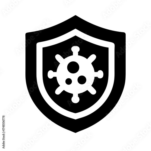 Vector art of shield protects from virus represents protection, immunity, and defense against viral infections, ensuring health and safety in a clean environment
