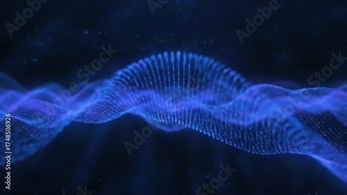 Sci-Fi Energy Waves of Glowing Light Pulsing in Blue and Violet Tones – 4K Loopable Animation