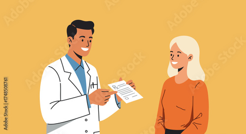 Medical Consultation Doctor Explaining Prescription to a Patient for Health and Wellness