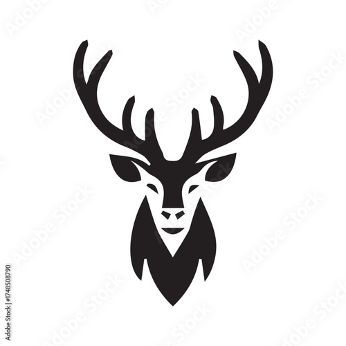 2d elk animal logo with white background