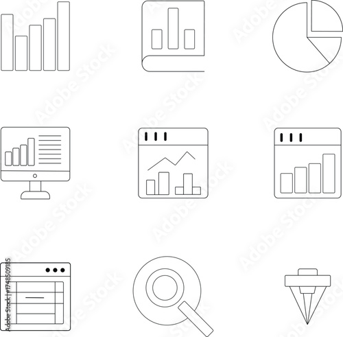 Collection of Data Analysis Icons