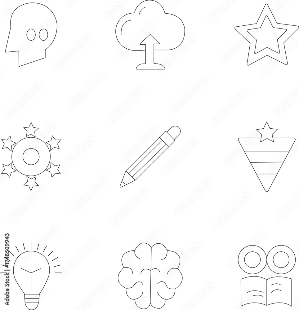 Fototapeta premium Illustrative Icons for Ideas and Concepts