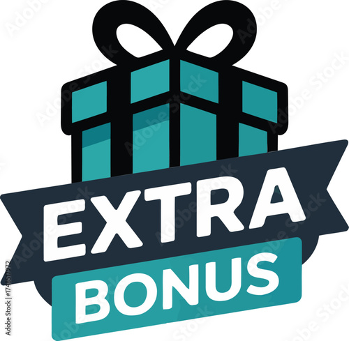 Extra Bonus Icon with Gift Box for a Special Promotion or Reward